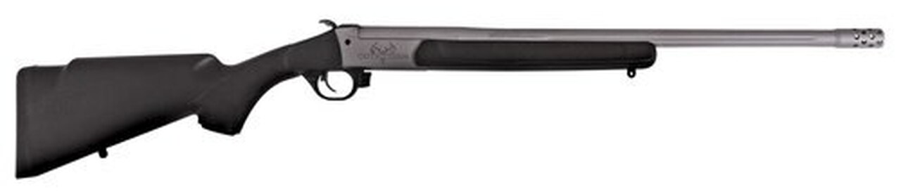 Traditions Outfitter G2 Break Open 450 Bushmaster 22″ 1 Black Synthetic Stock Gray Cerakote