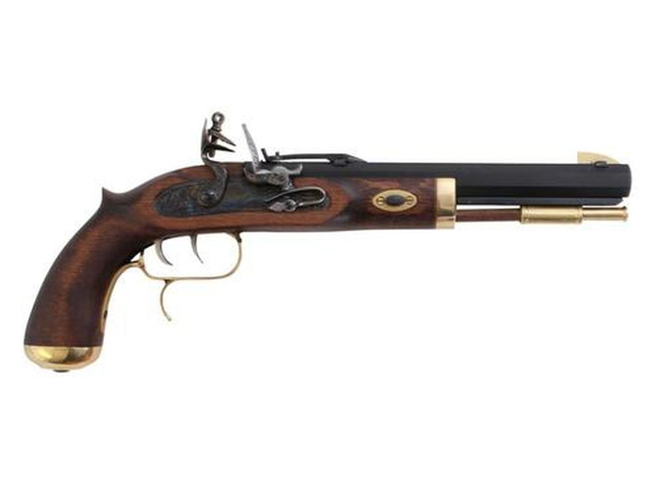 Traditions Trapper Flintlock .50 Black Powder, 9.75″, Prim/Blade Hardwood Stock