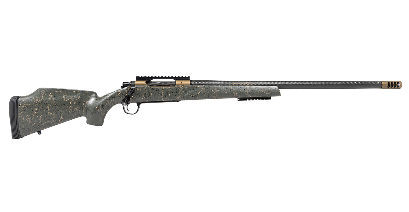 Traverse 6.5 Creedmoor Bolt Action Rifle with 24 Inch Barrel and Green/Tan Webbed Stock