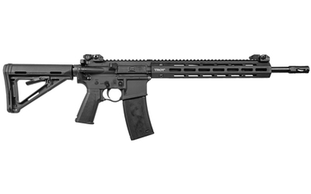 Troy SPC A4 223 Rem/556mm, 16″ Barrel, Black, Magpul Collapsible Stock, Flip Sights, 30rd