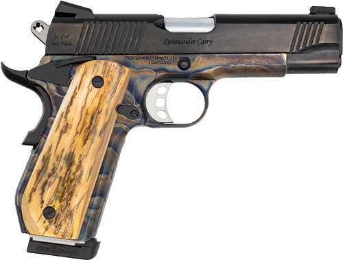Tyler Gun Works 1911 45 ACP, 4.25″ Barrel, Case Hardened Frame, Mammoth Ivory Grip, 7rd