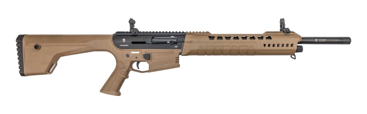Typhoon Defense X12 12 Ga, 18.5″ Barrel, 3″ Chamber, Flat Dark Earth, 5rd