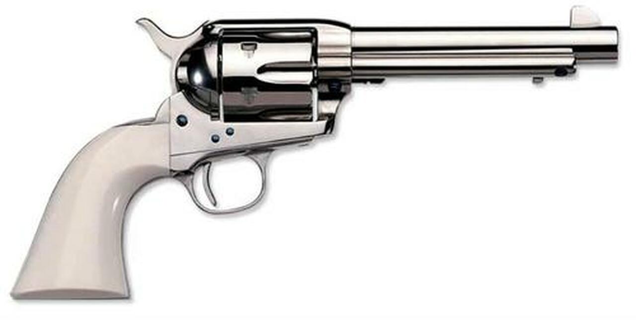 Uberti 1873 Cattleman Cody .45 Colt, 7.5″, Polished Nickel, Ivory Grip