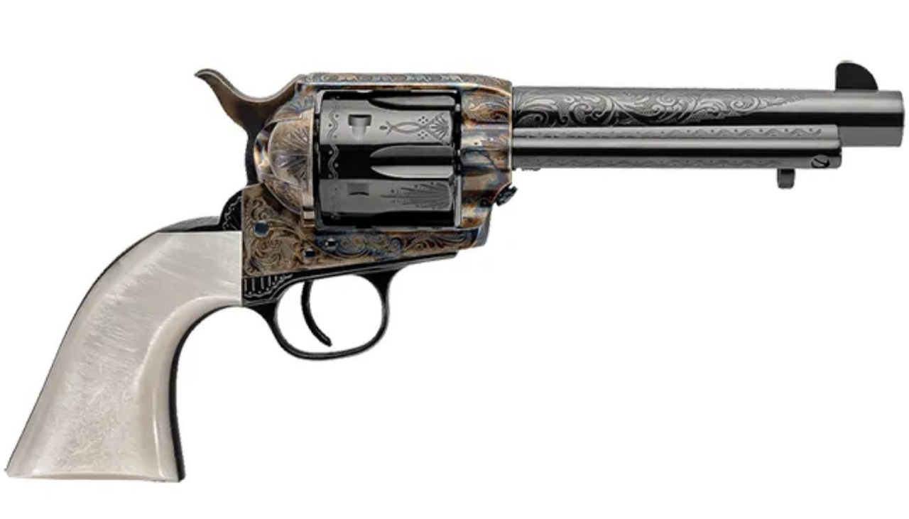Uberti 1873 Cattleman Outlaws & Lawmen “Dalton” .357 Magmnum, 5.5″, Pearl, Blued, 6rd