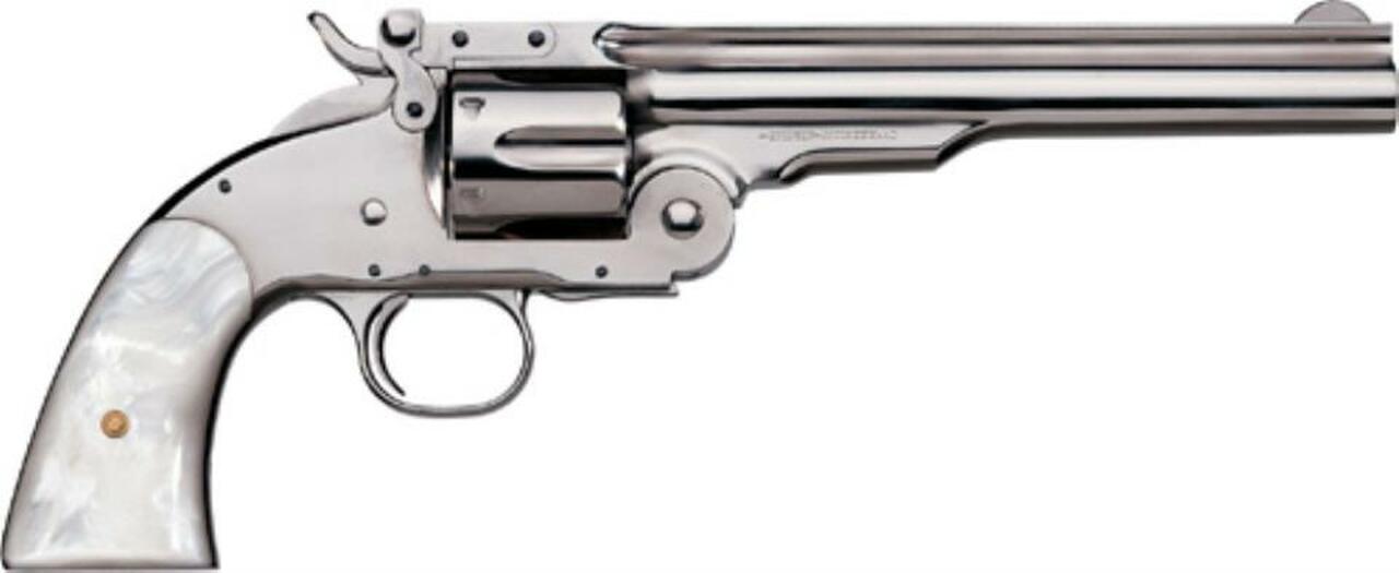 Uberti 1875 No. 3 2nd Model Top Break, .45 Colt, 3.5″, Nickel/Pearl Grip