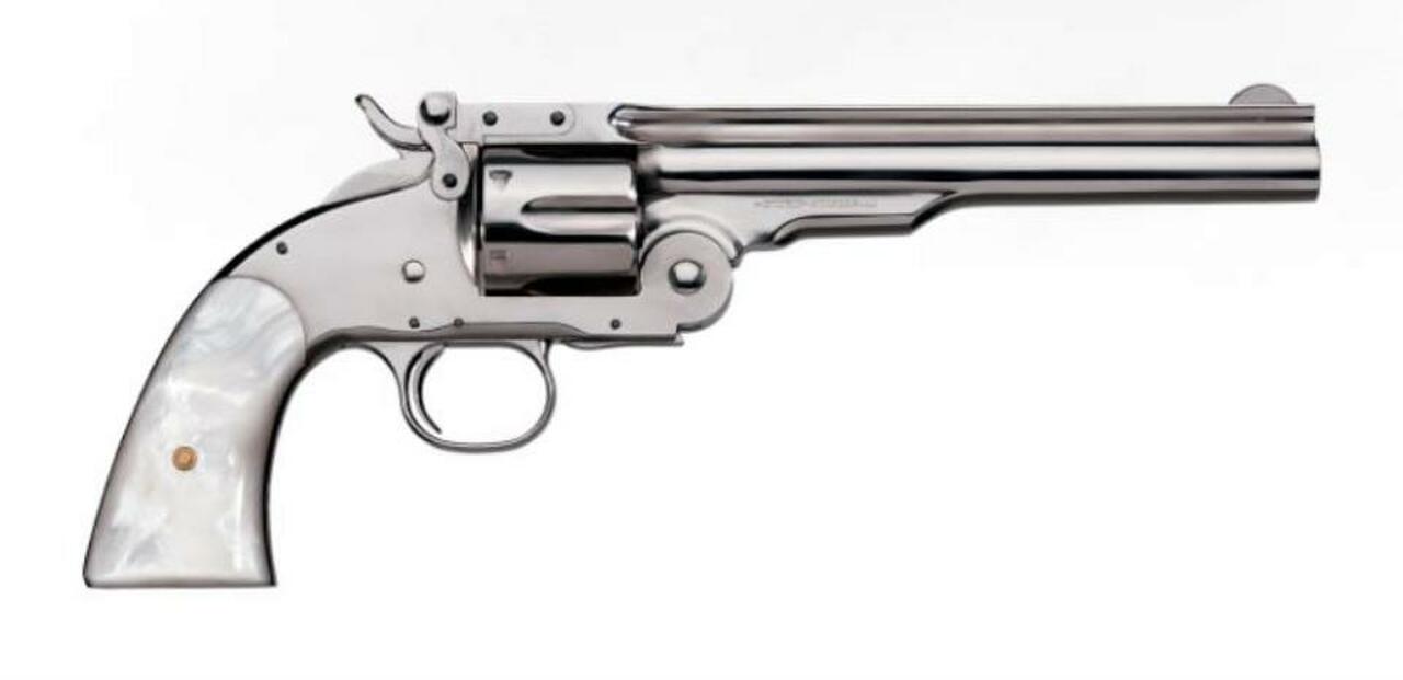 Uberti No. 3 2nd Model Top Break Nickel Finish Pearl Grip .45 Colt 7″