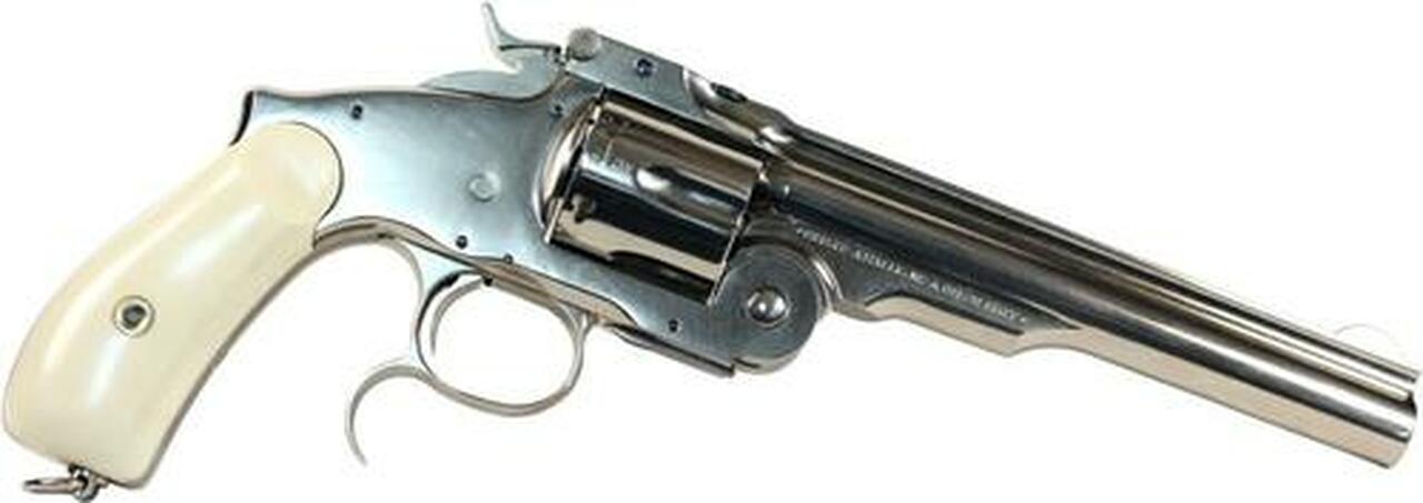 Uberti Russian Top Break, .45 Colt, 6.5″, Nickel Finish, Ivory Grip