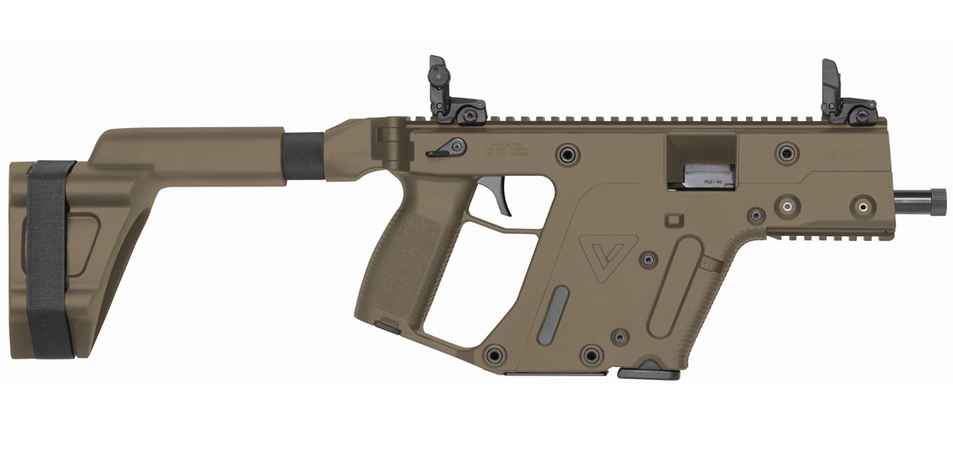 Vector SDP 9mm Gen II Flat Dark Earth (FDE) with Stabilizing Brace