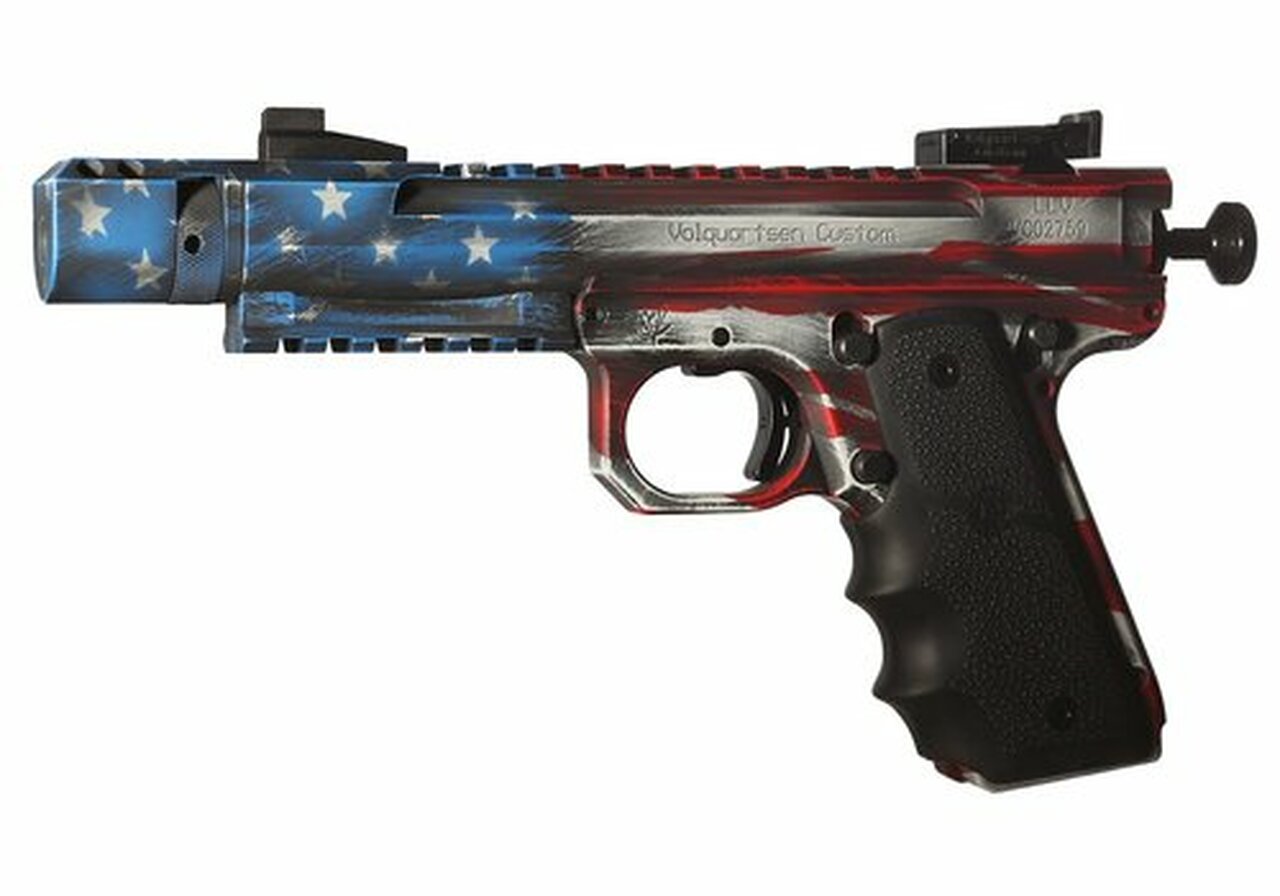 Volquartsen American Flag Scorpion .22 LR, 6″ Barrel, 1911 Style Frame, 10rd