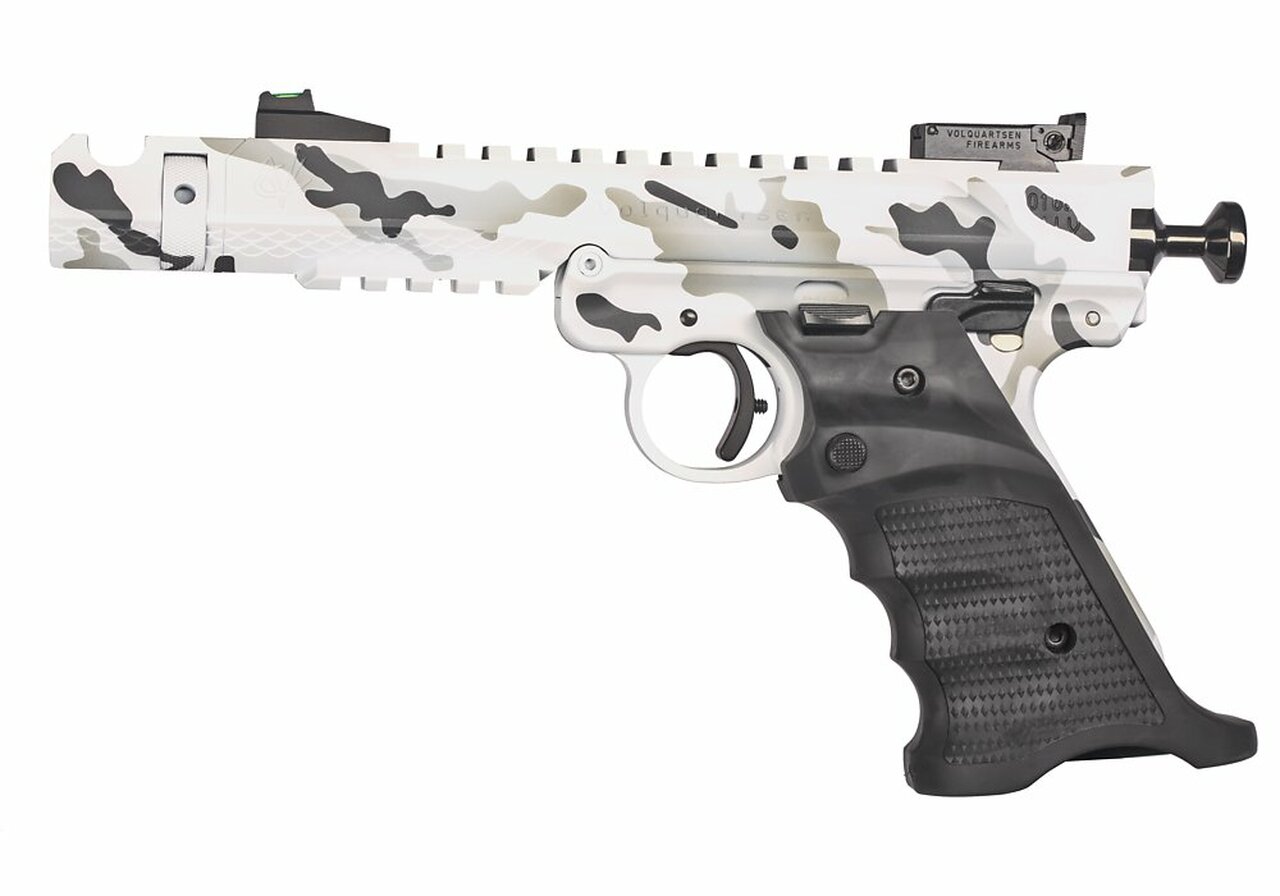 Volquartsen Arctic Mamba-TF .22 LR, 4.5″ Barrel, FO Front/Target Rear, Arctic Camo, 10rd
