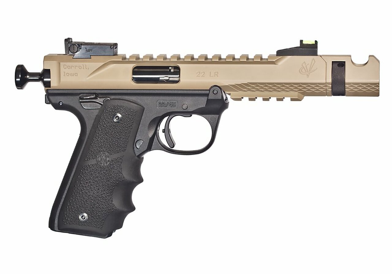 Volquartsen Black Mamba, 4.5″ Barrel, Hi-Viz Front Sight, Single Port Comp, Cerakote, Flat Dark Earth