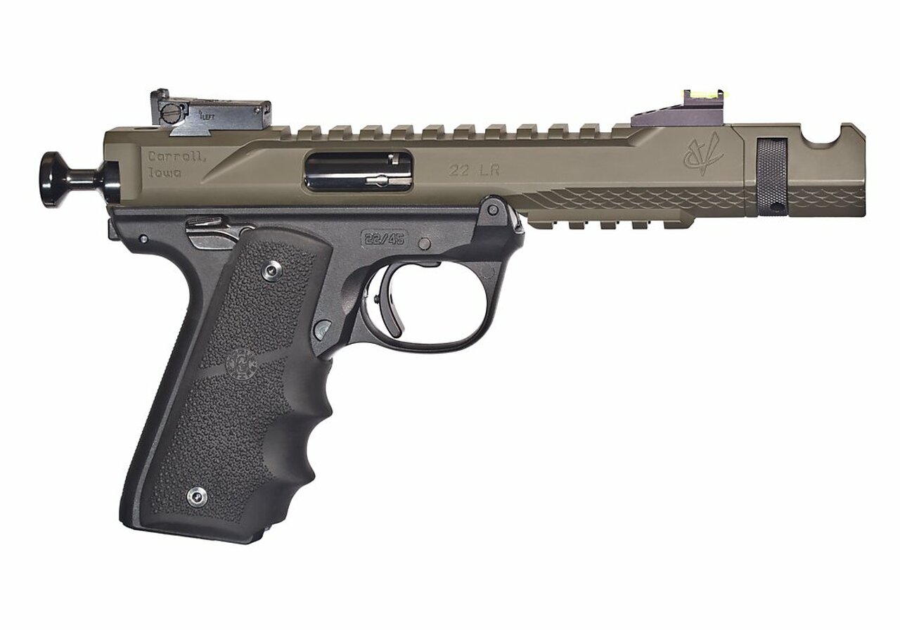 Volquartsen Black Mamba, 4.5″ Barrel, Hi-Viz Front Sight, Single Port Comp, Cerakote OD Green