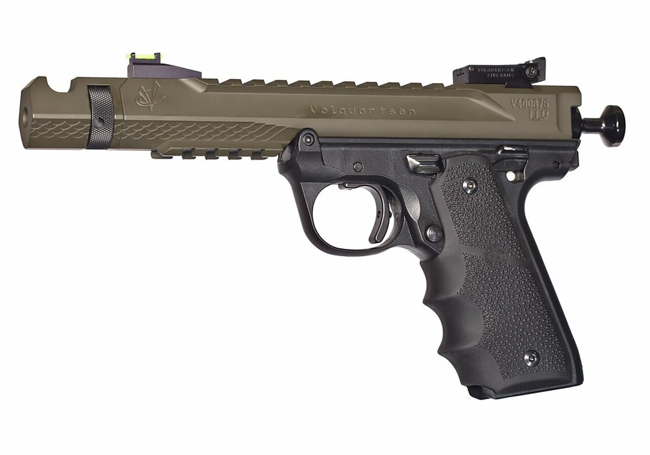 Volquartsen Black Mamba, 4.5″ Barrel, Hi-Viz Front Sight, Single Port Comp, Cerakote OD Green