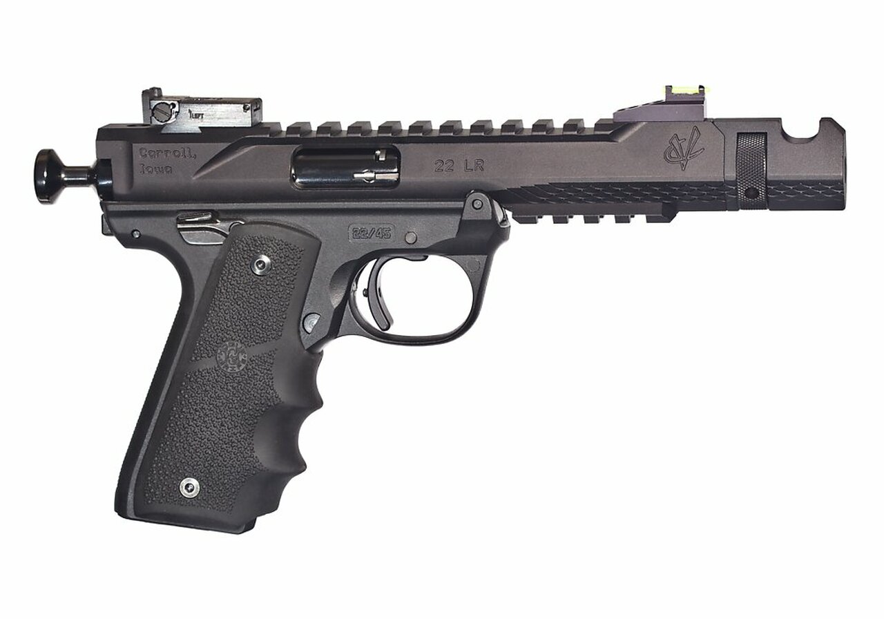 Volquartsen Black Mamba, 4.5″, Hi-Viz Front Sight, Single Port Comp, Black Anodized Aluminum