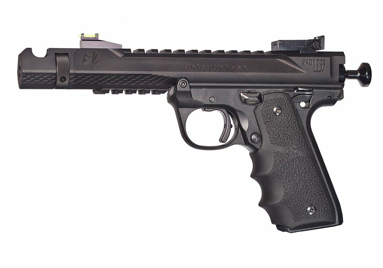 Volquartsen Black Mamba, 4.5″, Hi-Viz Front Sight, Single Port Comp, Black Anodized Aluminum