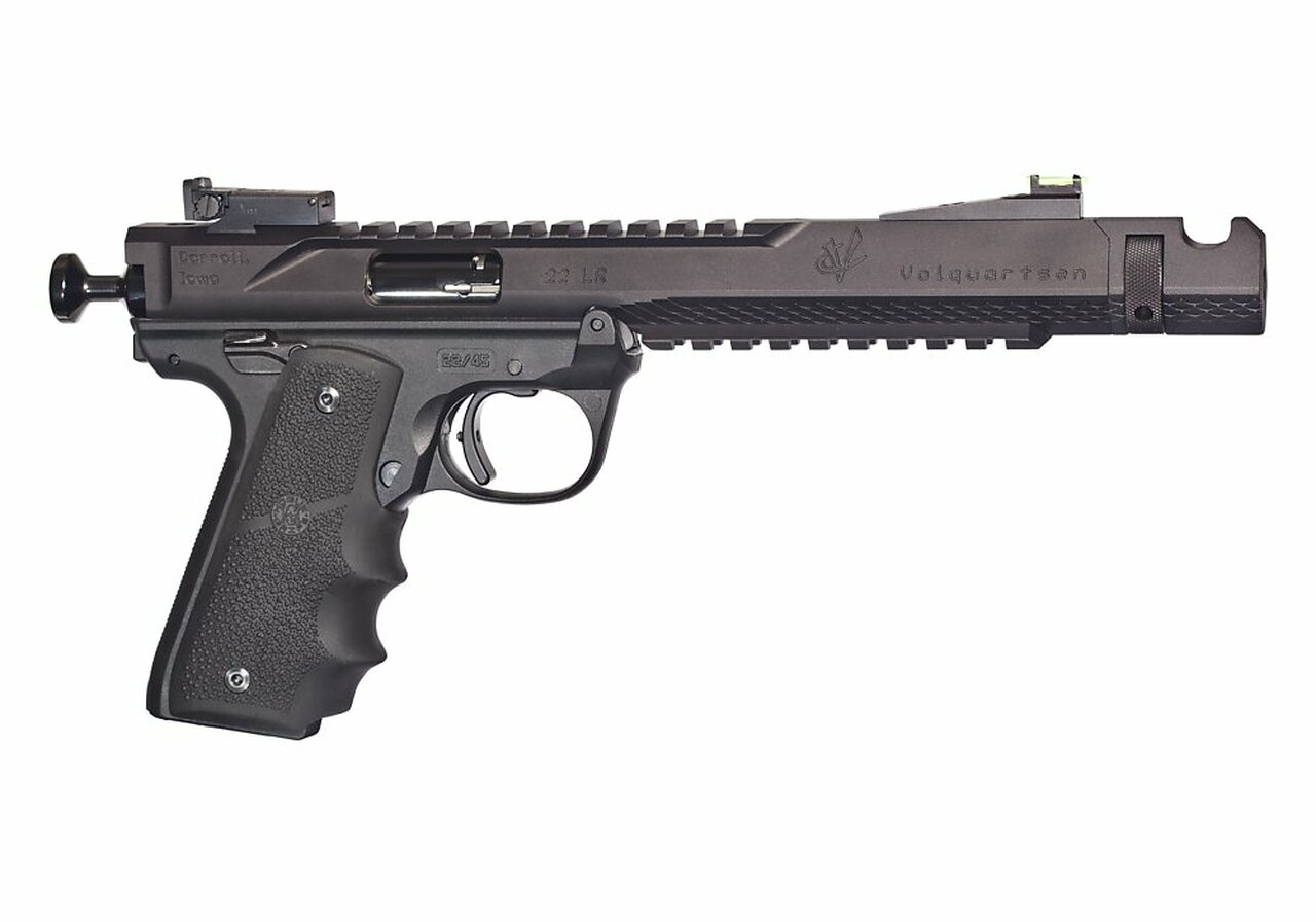 Volquartsen Black Mamba, 6″ Barrel, Hi-Viz Front Sight, Single Port Comp, Black Anodized Aluminum