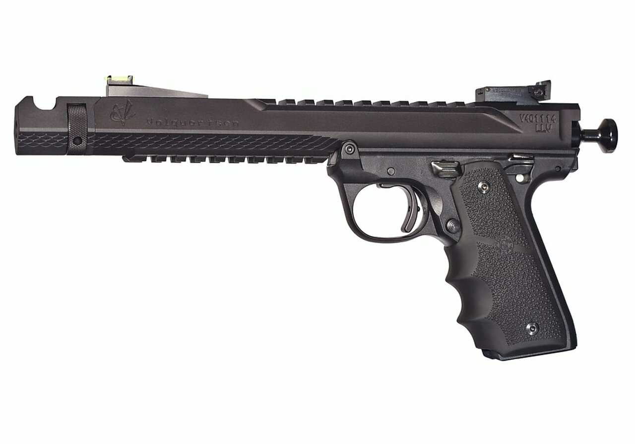 Volquartsen Black Mamba, 6″ Barrel, Hi-Viz Front Sight, Single Port Comp, Black Anodized Aluminum