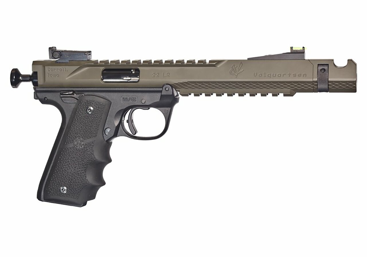 Volquartsen Black Mamba, 6″ Barrel, Hi-Viz Front Sight, Single Port Comp, Cerakote OD Green
