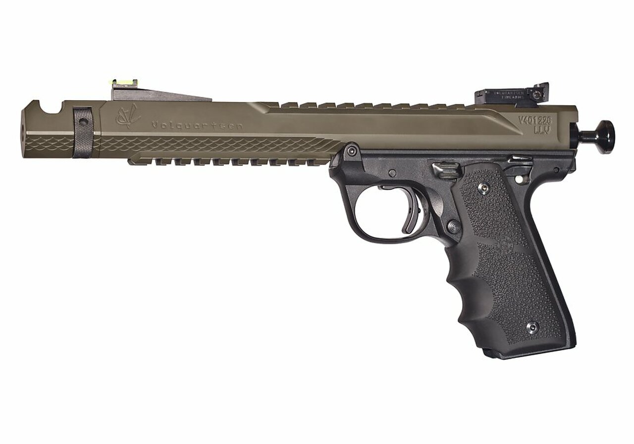 Volquartsen Black Mamba, 6″ Barrel, Hi-Viz Front Sight, Single Port Comp, Cerakote OD Green