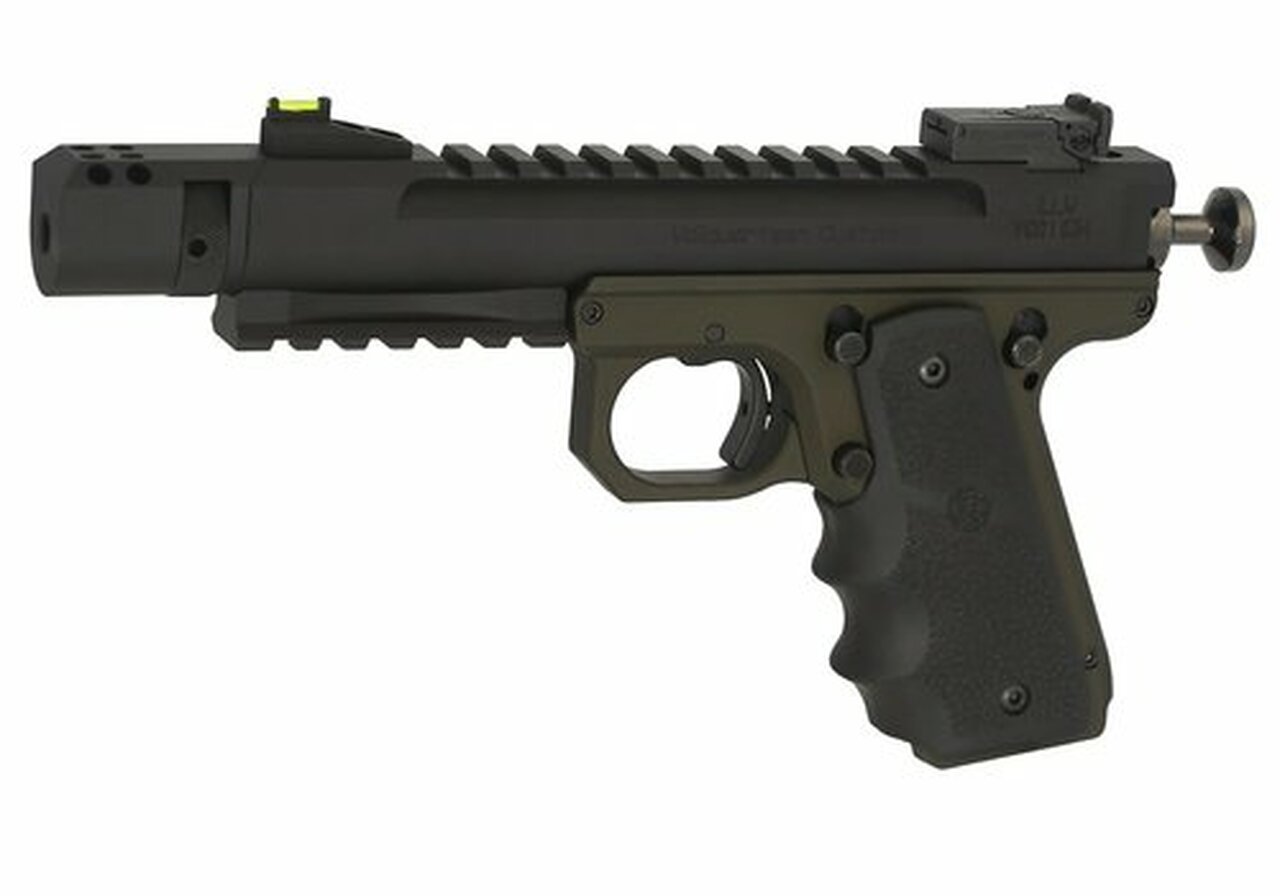 Volquartsen Scorpion .22, 4.5″ Barrel, OD Green Frame, Black Hogue Grip