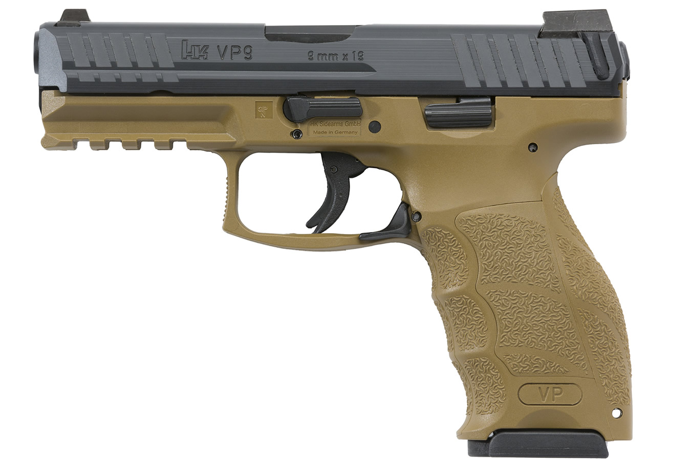VP9 9mm Flat Dark Earth (FDE) Striker-Fired Pistol with Night Sights
