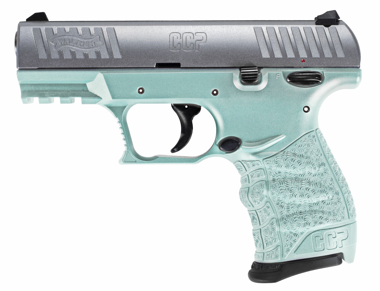 Walther CCP M2 9mm, 3.54″ Barrel, Angel Blue, Stainless Slide, 2x 8rd