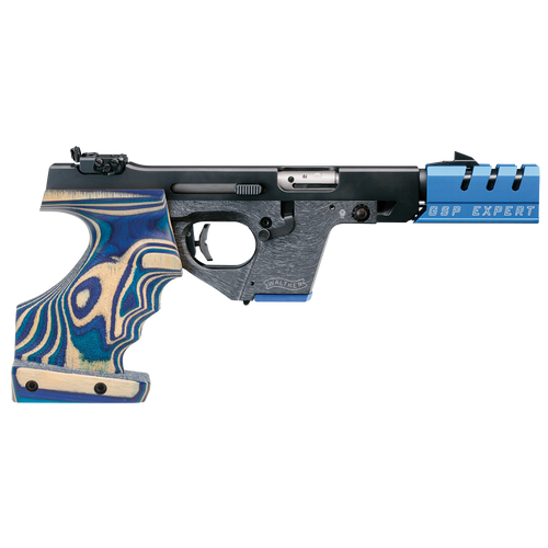 Walther GSP 22 Expert 22 LR, 4.5″ Barrel, Blue, Laminate Wood Grip, 5rd