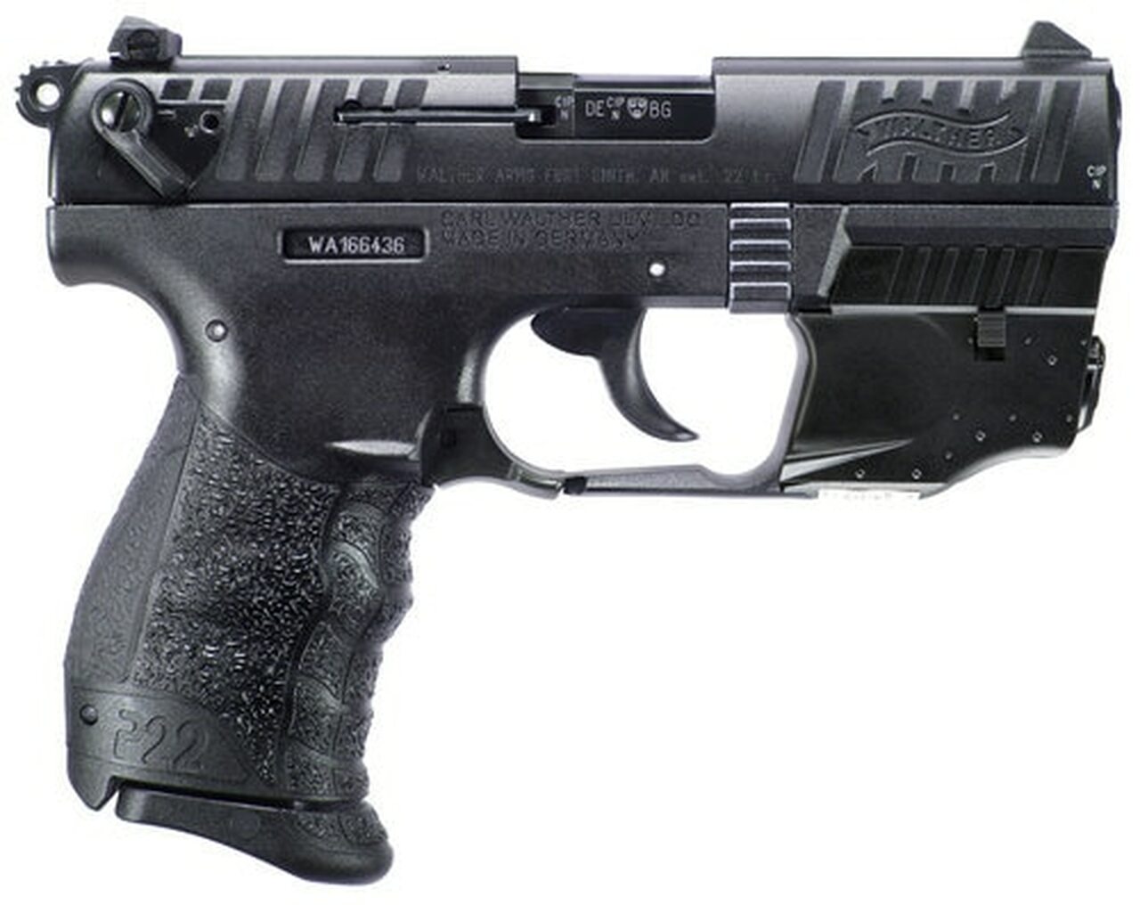 Walther P22 QD, .22 LR, 3.42″ Barrel, Red Laser, Black, 10rd