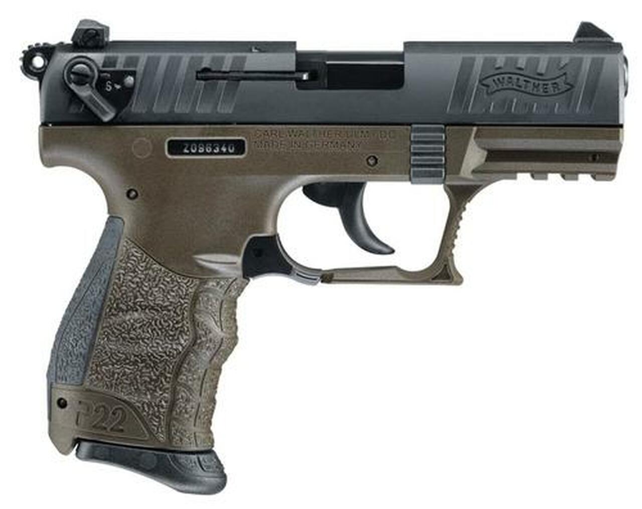 Walther P22 QD 22LR 3.42″ Barrel Military Green Frame