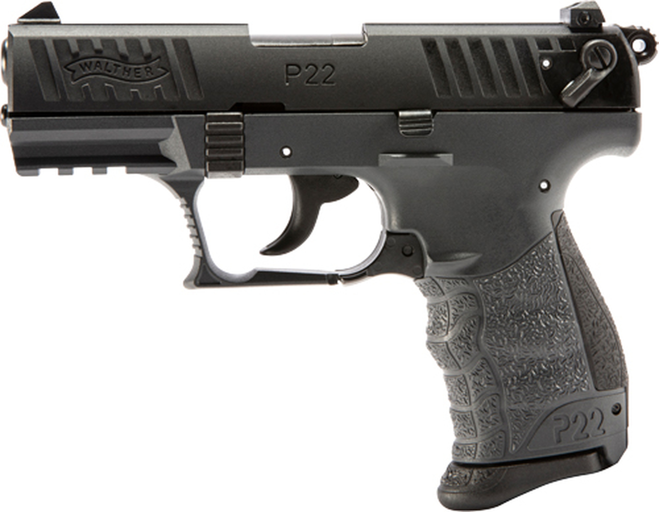 Walther P22Q .22 LR, 3.4″ Barrel, 3 Dot Sights, Tungsten Gray, 10rd