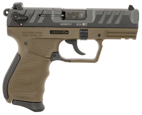 Walther PD380 380 ACP, 3.7″ Barrel, Military Green Grip, Black Slide, 9rd