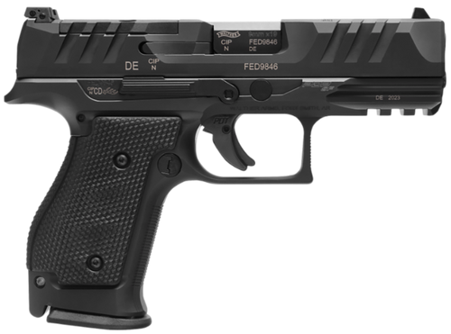 Walther PDP Compact 9mm, 4″ Barrel, Black, Adjustable Rear Sight, 10rd