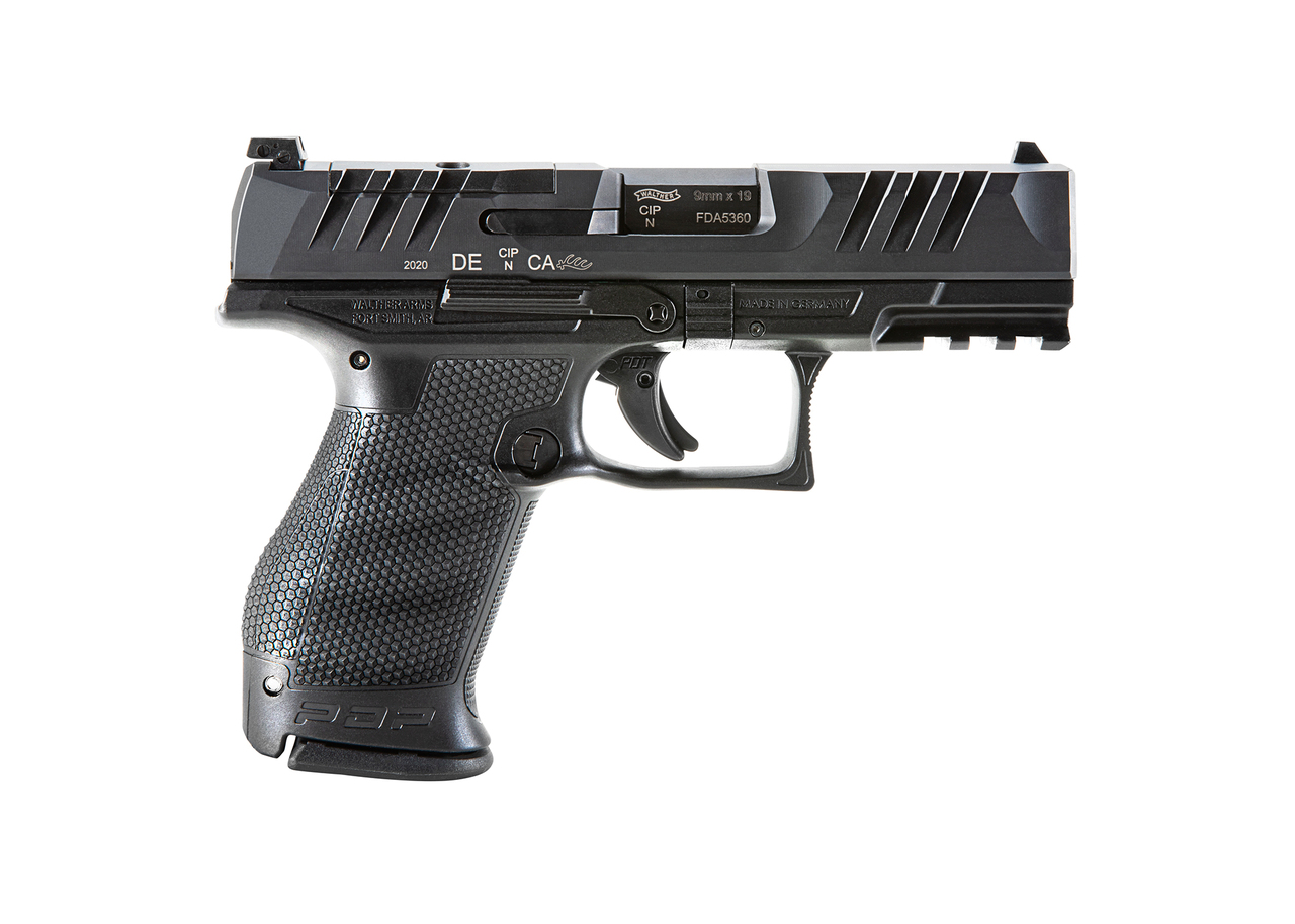 Walther, PDP, Optics Ready, Semi-automatic, Polymer Frame, Striker Fired, Compact Frame, 9mm, 4″ Barrel, Black, Adjustable Rear Sight, 15Rd