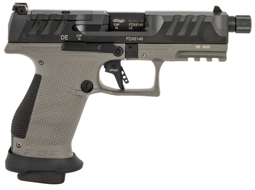 Walther PDP Pro SD 9mm, 4.6″ Barrel, Black Slide, Tungsten Gray Frame, Optics Ready, 18rd