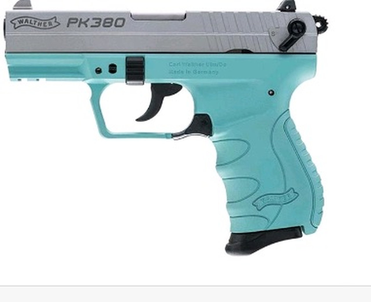 Walther PK380 .380ACP 3.66″ Barrel SS Slide, Angel Blue Frame Used