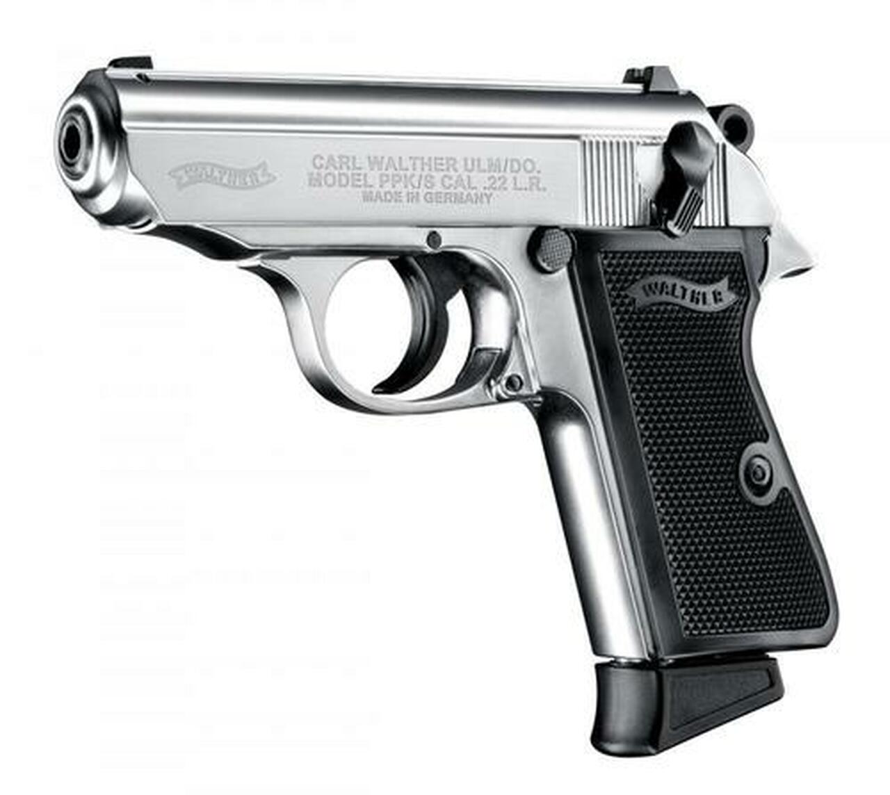 Walther PPK/S .22 L.R. 3″ Barrel Nickel 10 Round, 1 Mag