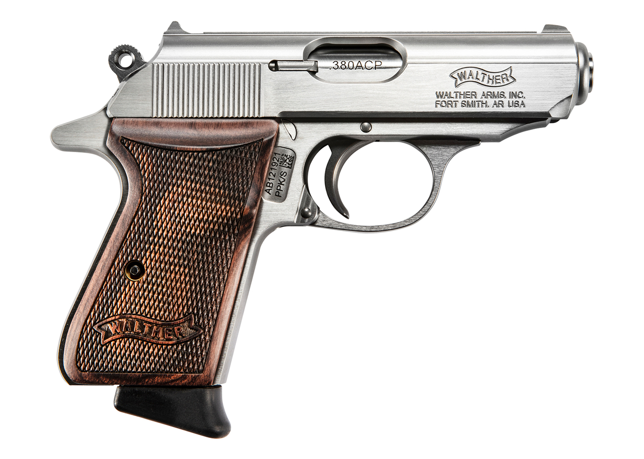 Walther PPK/S .380 ACP, 3.3″ Barrel, Stainless, Walnut, 7rd