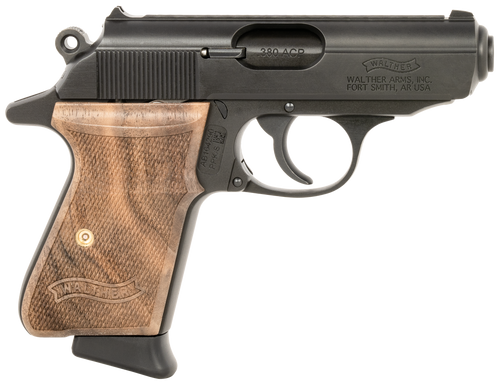 Walther PPK/S 380 ACP, 3.30″ Barrel, Black, Walnut Grip, 7rd