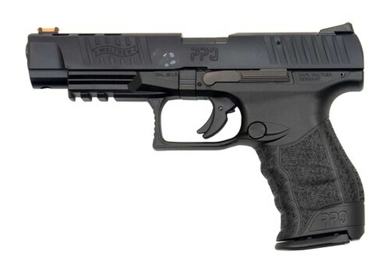 Walther PPQ M2 .22 L.R. 5″ Black 12 Round, Fiber Optic Front Sight 1 Mag, BLEM