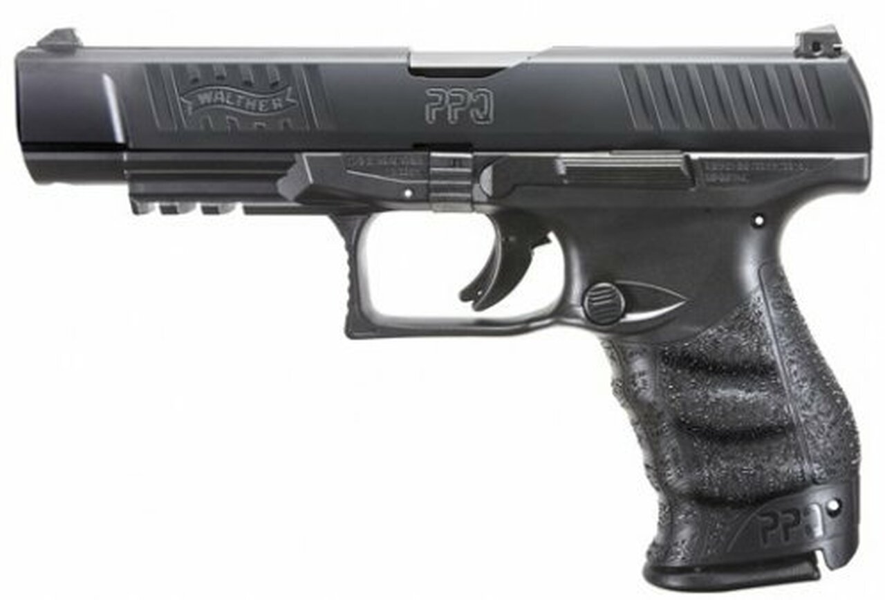 Walther PPQ M2 Double, 9mm, 5″ Barrel, 15rd, Adjustable Sights, Black