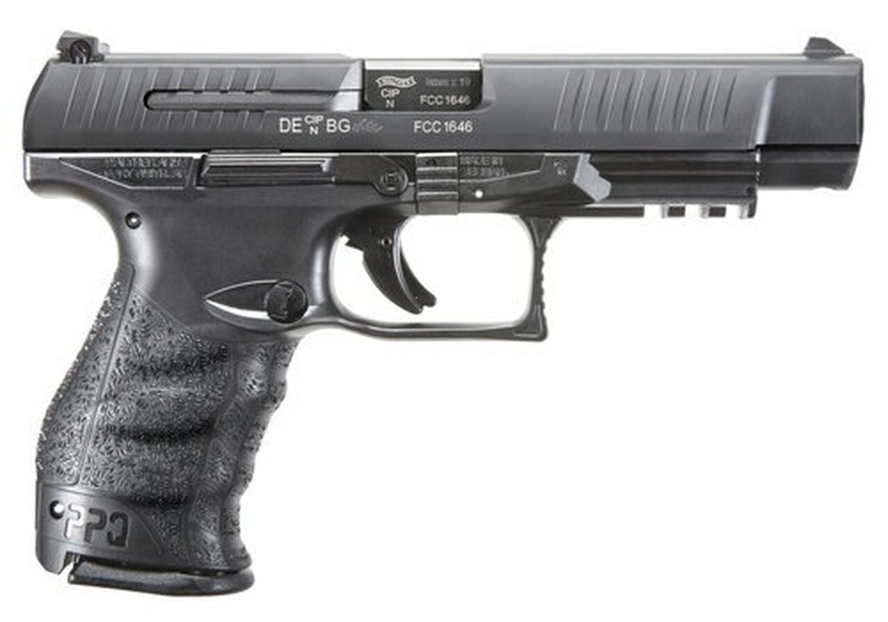 Walther PPQ M2 Double, 9mm, 5″ Barrel, 15rd, Adjustable Sights, Black
