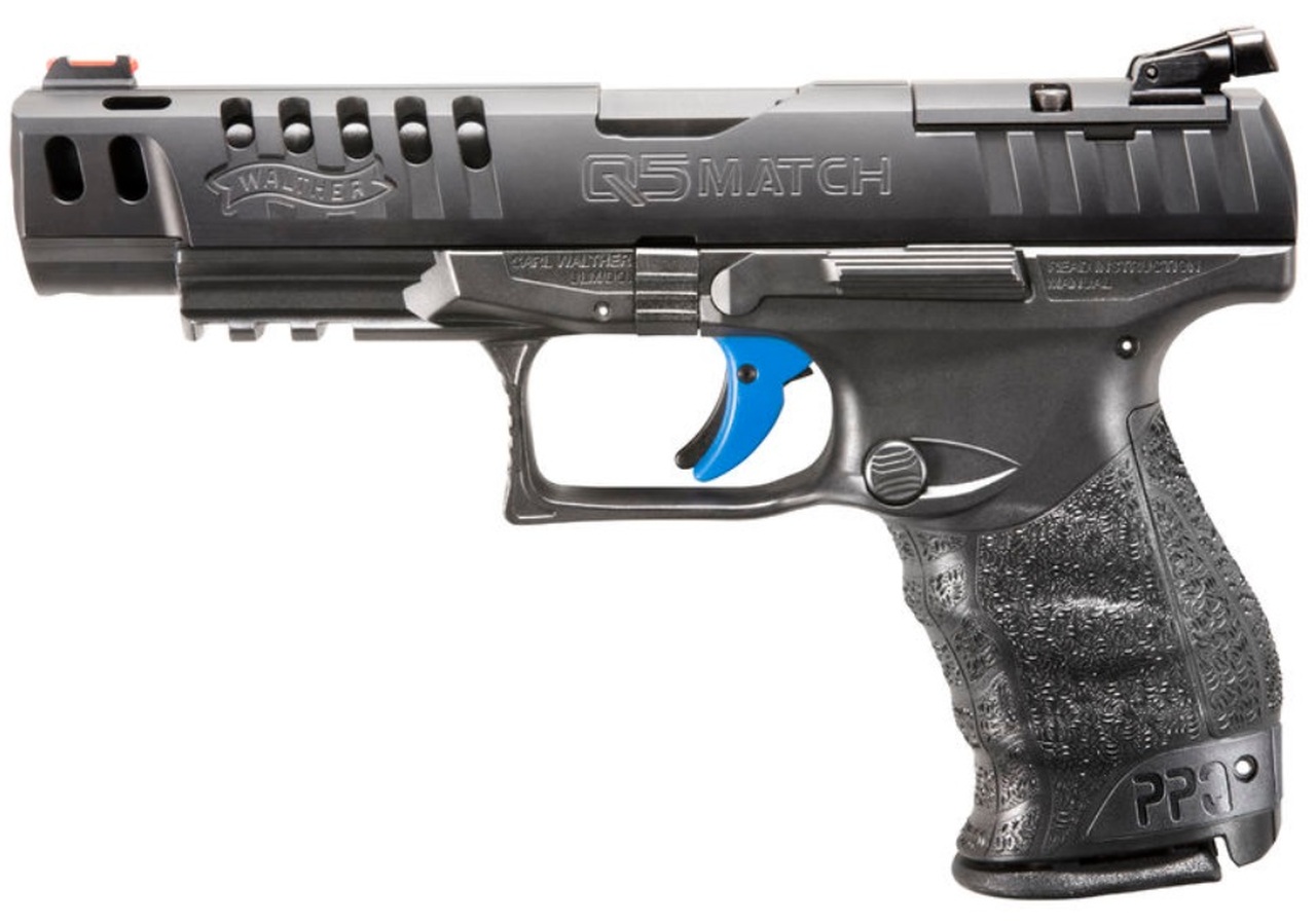 Walther PPQ M2 Q5 Match, 9mm, 5″ Barrel, Black Tenifer Finish, 15Rd, 3 Mags, Optics Ready