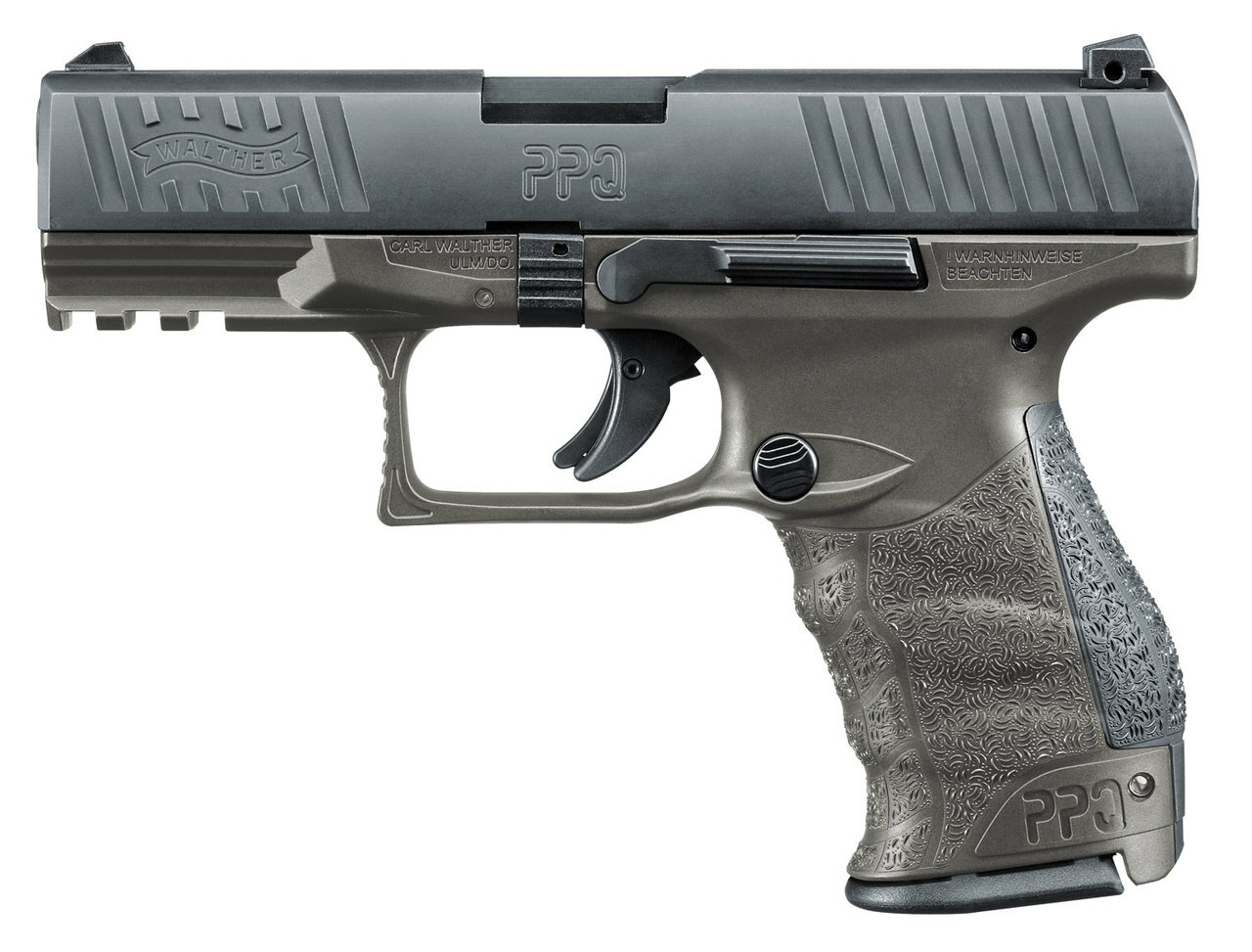 Walther PPQ M2 Single/Double 9mm 4″ Barrel, Black Interchangeable Backstrap Grip Gray, 15rd