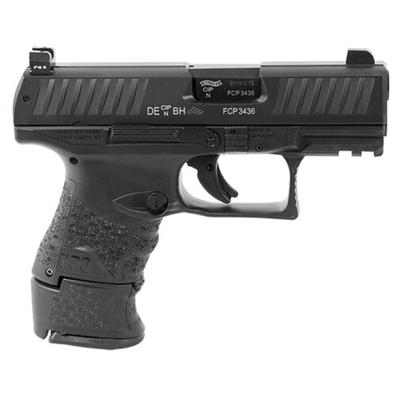 Walther PPQ M2 Sub-Compact, 9mm, 3.5″ Barrel, 10rd/15rd, Night Sights, Black