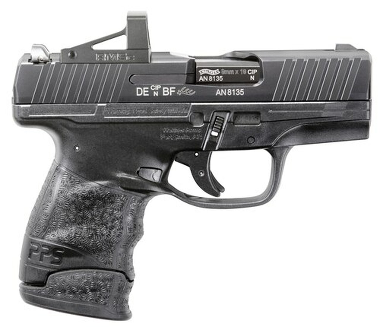 Walther PPS M2 9mm Factory Certified Pre Owned, 3.2″, RMSc, Black, 6rd/7rd, Stock #2