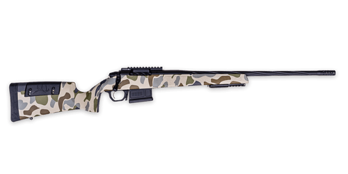 Weatherby 307 308 Winchester, 22″ Threaded Barrel, Custom HUSH Camo, Black Rec, 5rd