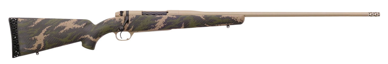 Weatherby Mark V Back Country 257 Weatherby Mag, 26″ Barrel, Carbon Fiber Green & Tan Sponge Patterns, McMillan Tan Cerakote, 3rd