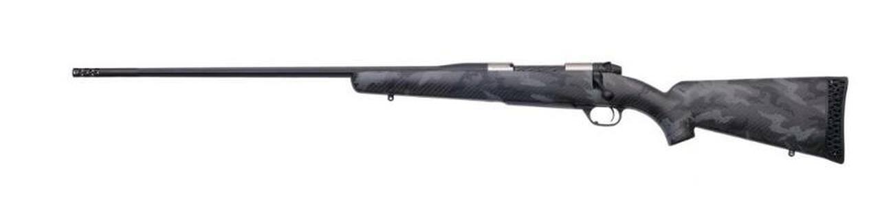 Weatherby Mark V Back Country Titanium 257 Weatherby Mag, 26″ Barrel, Carbon Fiber Gray Sponge Patterns, Graphite Black Cerakote, Left Hand, 3rd