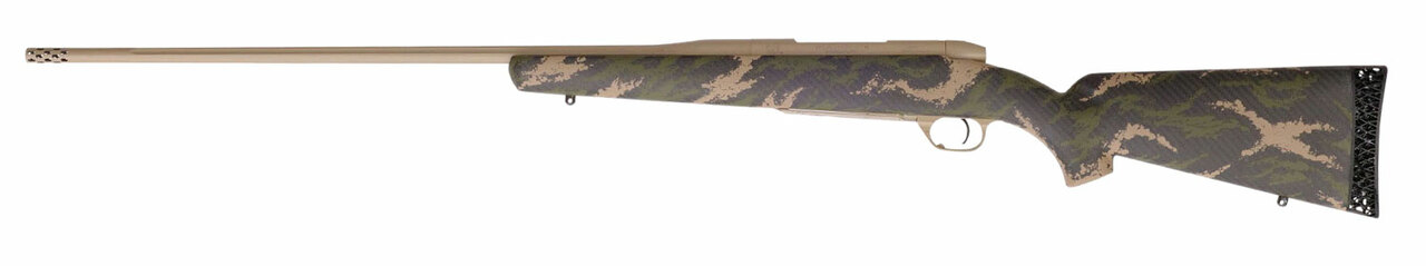 Weatherby Mark V Backcountry 6.5-300 Weatherby, 28″ Barrel, Steel Barrel, Tan Green And Black, Carbon Fiber Stock, 3rd