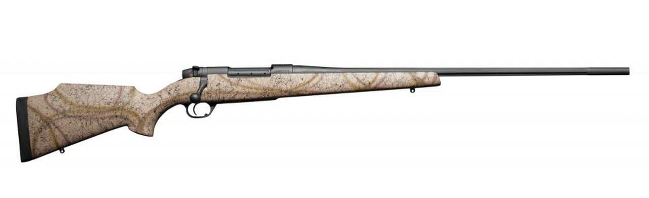 Weatherby Mark V Outfitter, 7mm Wby Mag, 26″ Fluted, Armor Black Cerakote, Tan Composite Stock